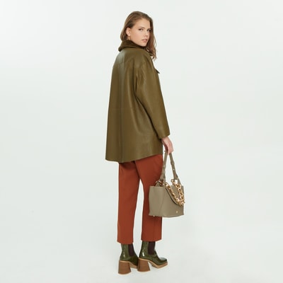 Chayan Yeşil Kadın Çift Taraflı Gömlek