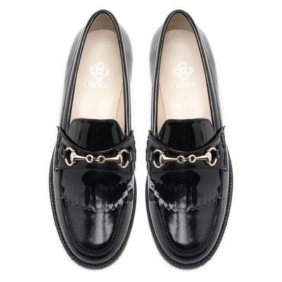 Clara Siyah Kadın Rugan Deri Loafer