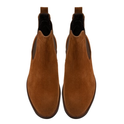 Coleta Kahve Erkek Yandan Lastikli Süet Deri Chelsea Bot