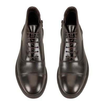 Corey Kahve Erkek Fermuarlı Deri Bot