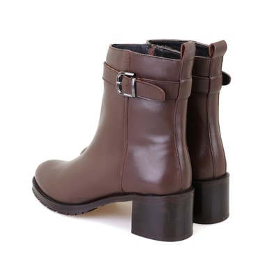 Cosa Kahve Kadın Fermuarlı Topuklu Deri Bot