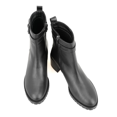 Cosa Siyah Kadın Fermuarlı Deri Bot