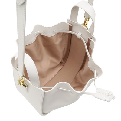 Cosmos Beyaz Kadın Deri El Çantası