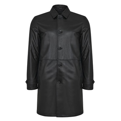 Damian Siyah Erkek Deri Kaban