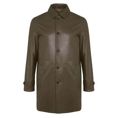 Damian Yeşil Erkek Deri Kaban