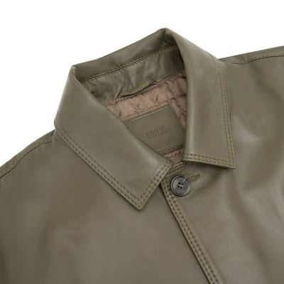 Damian Yeşil Erkek Deri Kaban