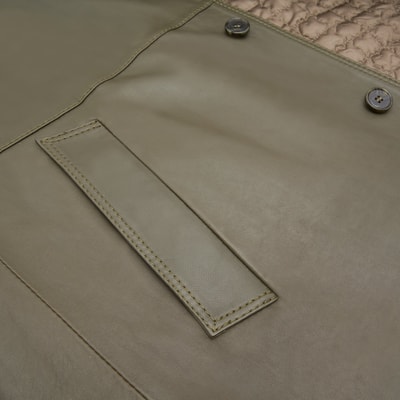 Damian Yeşil Erkek Deri Kaban