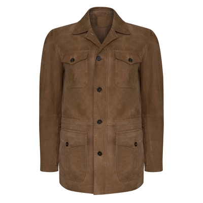 Damon Amber Erkek Süet Safari Ceket