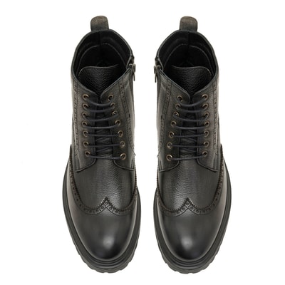 Daria Siyah Erkek Deri Bot