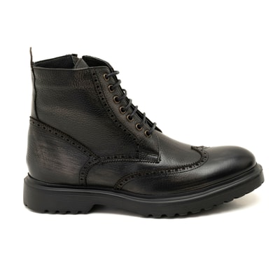 Daria Siyah Erkek Deri Bot