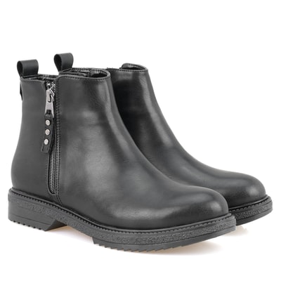 Darrly Siyah Kadın Fermuarlı Bot