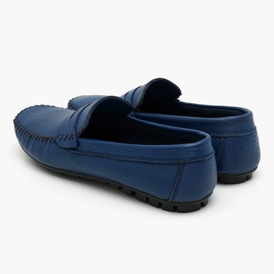 Dave Mavi Erkek Deri Loafer