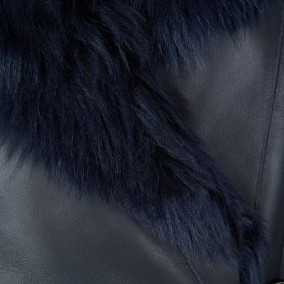 Debora Lacivert Kadın Kürk Ceket