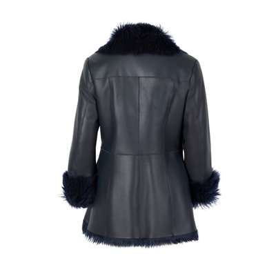 Debora Lacivert Kadın Kürk Ceket