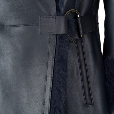 Debora Lacivert Kadın Kürk Ceket