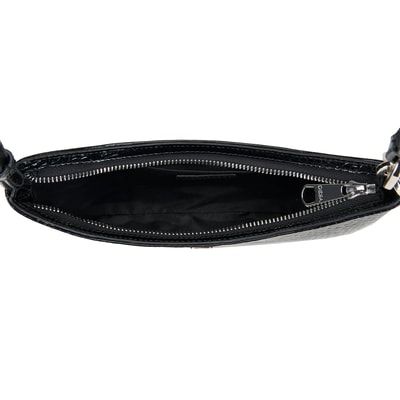 Deran Siyah Kadın Deri Kroko Baskılı Omuz Çantası