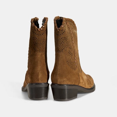 DESA GH Kadın Taba Süet Deri Kovboy Bot