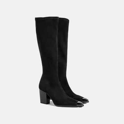 DESA Kadın Siyah Kalın Topuklu Stretch Çizme