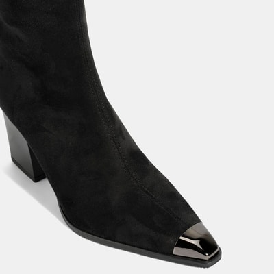 DESA Kadın Siyah Kalın Topuklu Stretch Çizme