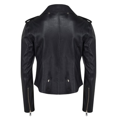 Dessey Kadın Deri Streç Biker Ceket