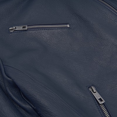 Destiny Lacivert Kadın Deri Ceket