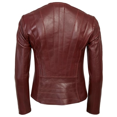 Deundria Kadın Fit Panelli Deri Ceket