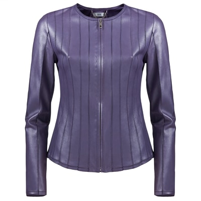 Deundria Kadın Fit Panelli Deri Ceket