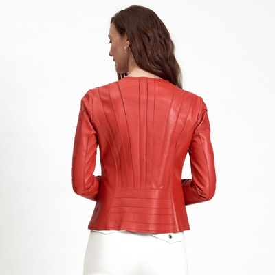 Deundria Kadın Panelli Fit Deri Ceket