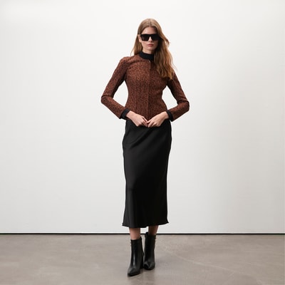 Deundria Leopar Kadın Panelli Fit Süet Ceket