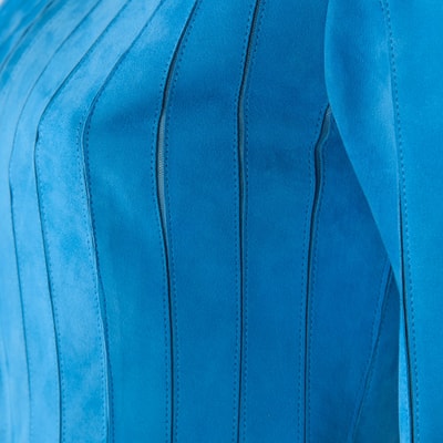 Deundria Mavi Kadın Panelli Fit Süet Ceket