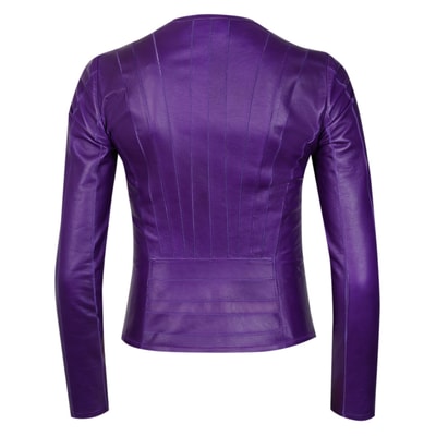 Deundria Mor Kadın Fit Panelli Deri Ceket