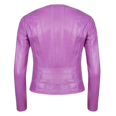 Deundria Mor Kadın Fit Panelli Deri Ceket