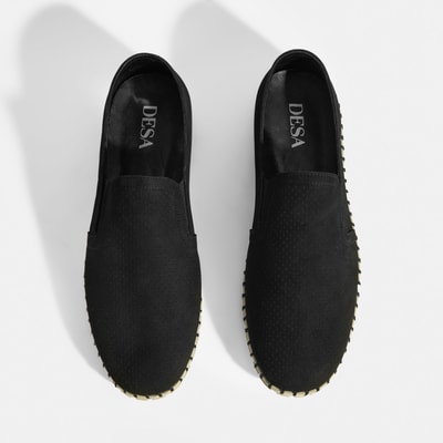 Dislina Siyah Erkek Deri Slip-On Günlük Ayakkabı