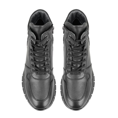 Duane Siyah Erkek Fermuarlı Deri Bot