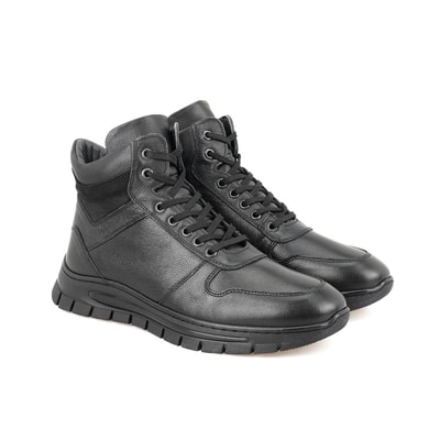 Duane Siyah Erkek Fermuarlı Deri Bot