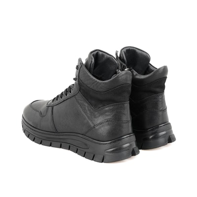 Duane Siyah Erkek Fermuarlı Deri Bot