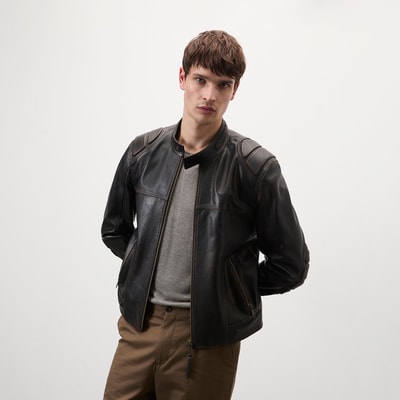 Edessa Gri Erkek Deri Mont