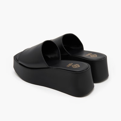 Edna Siyah Kadın Deri Terlik