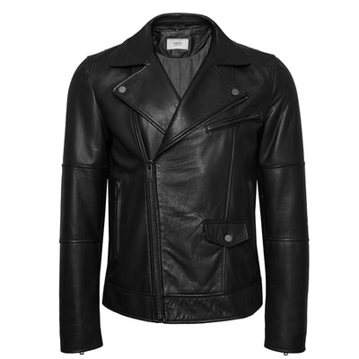 Elba Erkek Kapüşonlu Deri Ceket