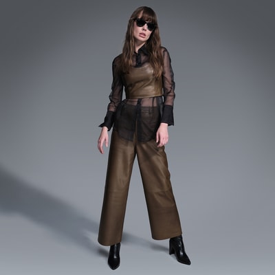 Ella Yeşil Kadın Deri Büstiyer