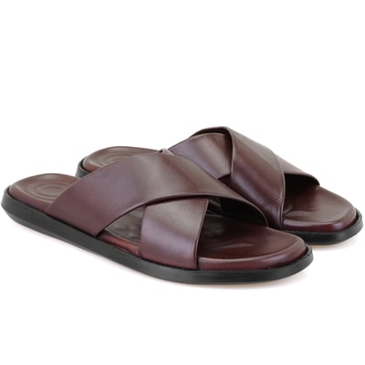 Emely Kahve Erkek Deri Terlik