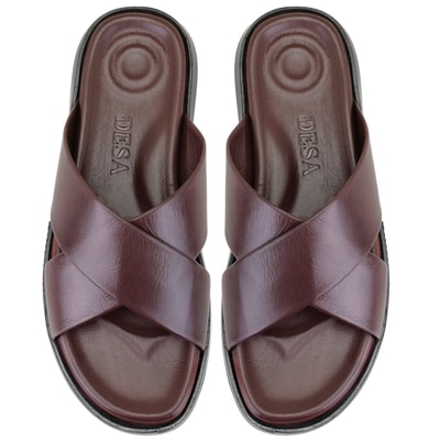 Emely Kahve Erkek Deri Terlik