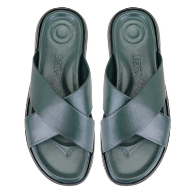 Emely Yeşil Erkek Deri Terlik