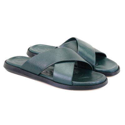 Emely Yeşil Erkek Deri Terlik