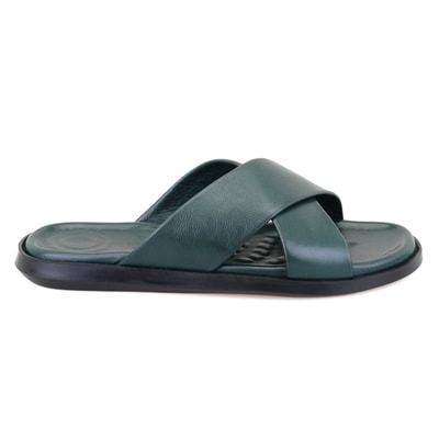 Emely Yeşil Erkek Deri Terlik