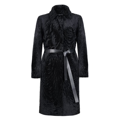 Emilly Siyah Kadın Kürk Kaban