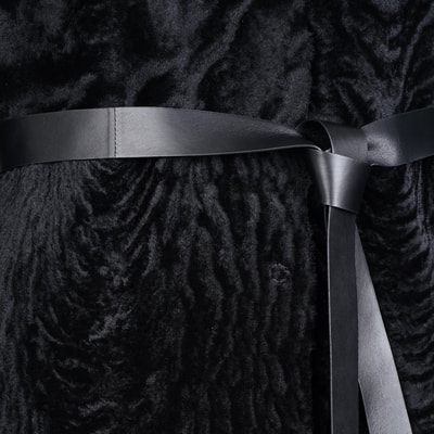 Emilly Siyah Kadın Kürk Kaban