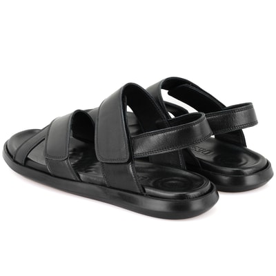 Erica Siyah Erkek Deri Sandalet