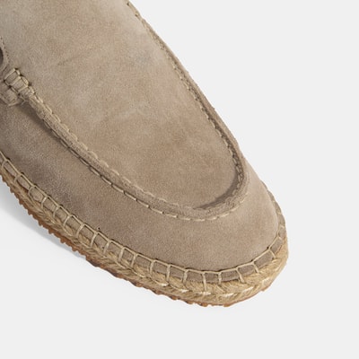 Erkek Bej Slip-On Süet Espadril 