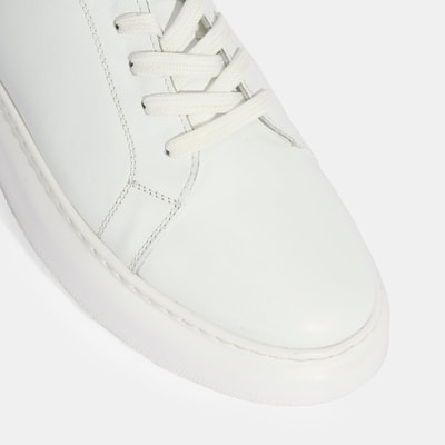 Erkek Beyaz Bağcıklı Deri Günlük Ayakkabı